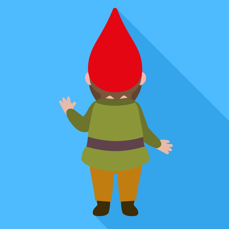 Vector back of gnome icon flat illustration of back of gnome vector icon for web design