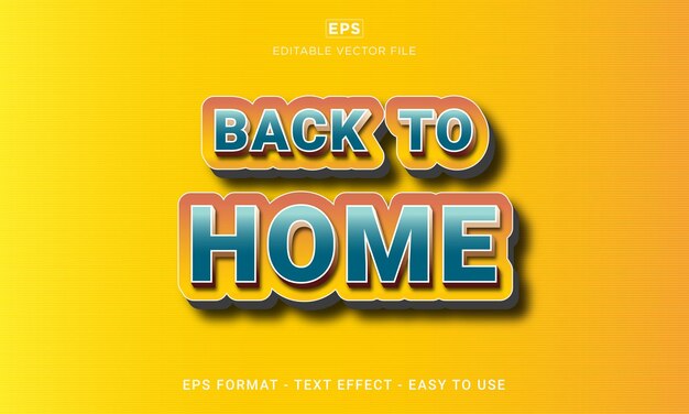 Back to home 3d editable text effect style