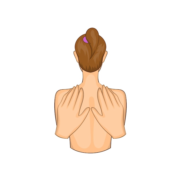 Vector back massage icon in cartoon style on a white background