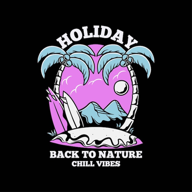 Back to nature holiday vintage vector illustration