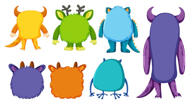 Vector back ok monster collection