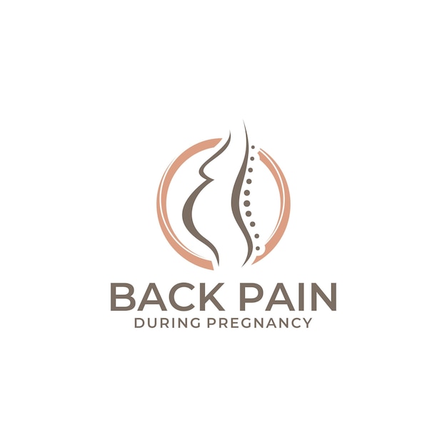 back pain pregnancy spine chiropractic logo design illsutration