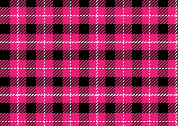 Premium Vector  Back pink plaid fabric pattern