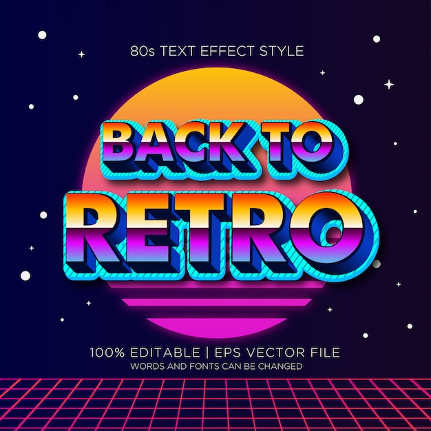 Torna agli effetti del testo retro anni '80