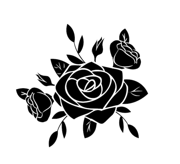 Back rose silhouette