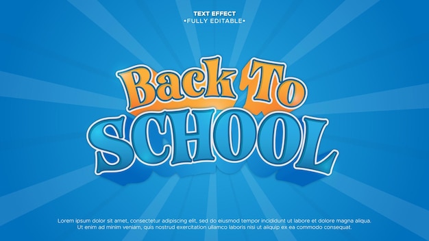 back to school 3D Editable text effect