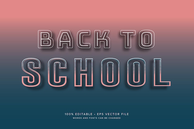 Back to school 3d render typography theme banner