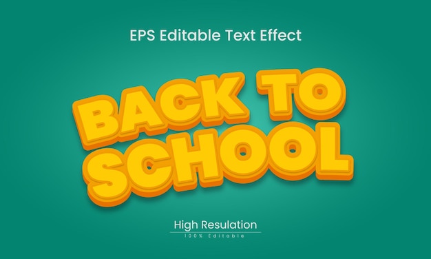 Back to School 3d text editable vector file