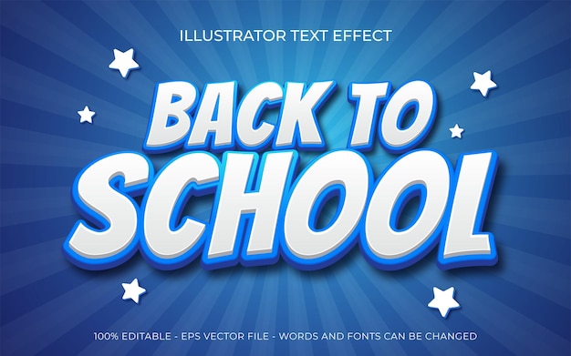 Back to school 3d text style effect