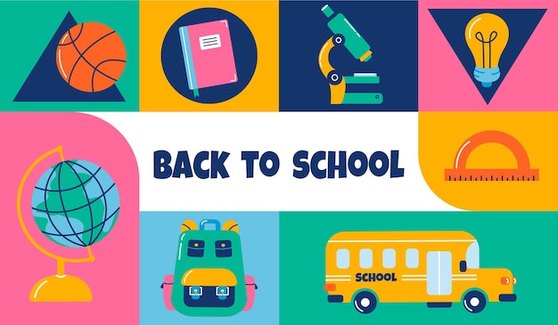 Back to school Abstract geometric modern design Vector illustration for poster and flyer