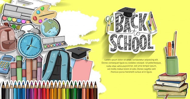 Vector back to school accesories