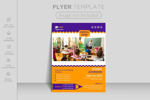 Back to school admission social media post or web banner template or square flyer poster design.