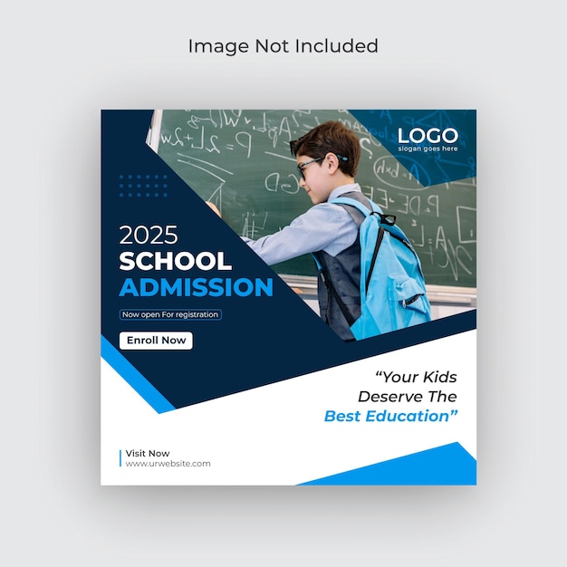 Vector back to school admission social media and web banner flyer facebook cover photo template