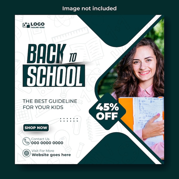 Vector back to school ads post template design