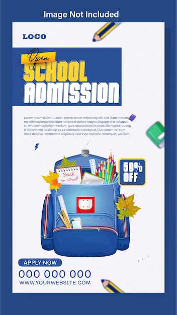 back to school ads promotional instagram post template design