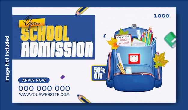 back to school advertising web banner template design
