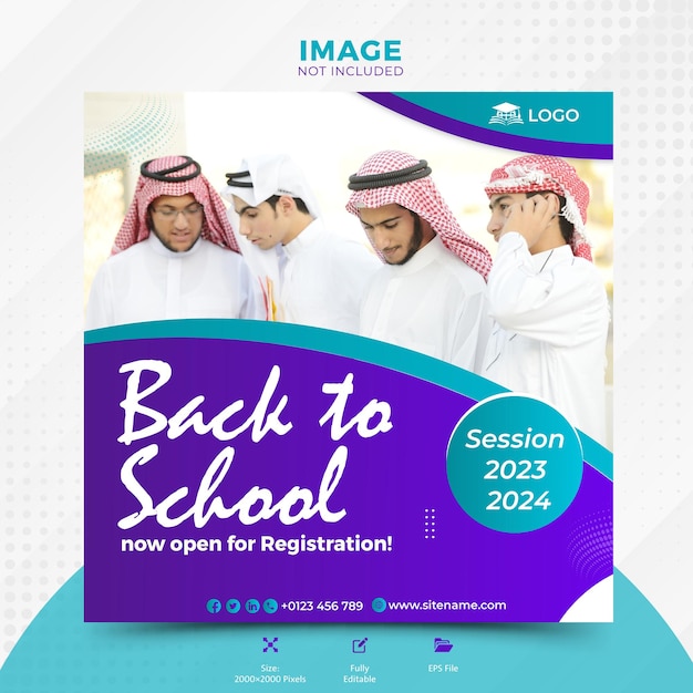 Back to school arabic boys admission university college institute students return template posts