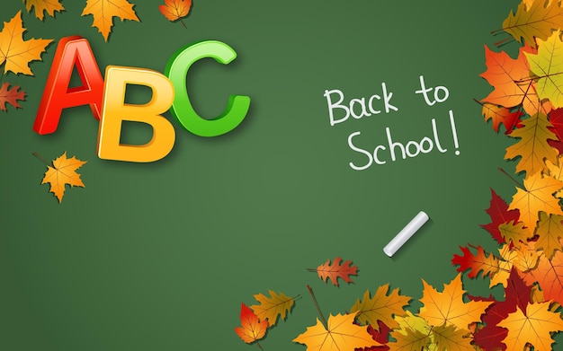 Back to school autumn style vector background