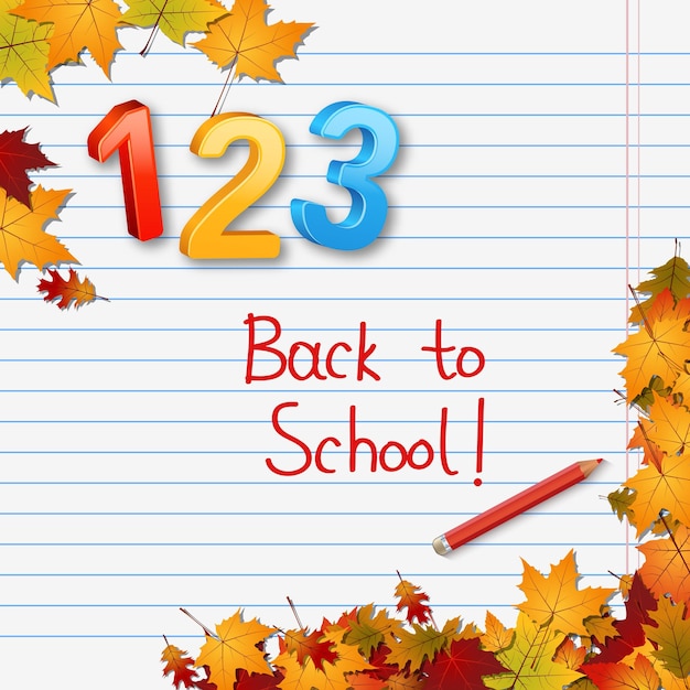 Back to school autumn style vector background