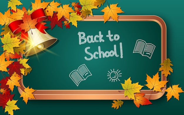 Back to school autumn style vector illustration