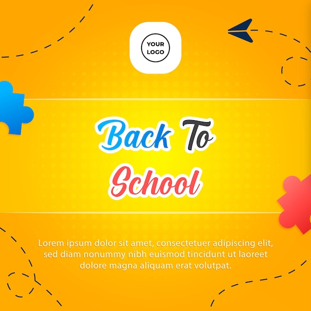 Back to school background post vector