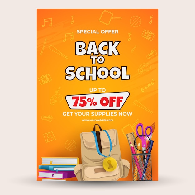 Back to school background and poster or promotion