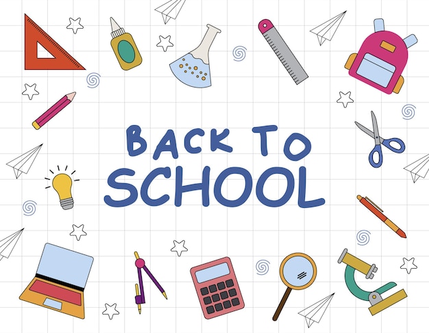 Back to school background vector design