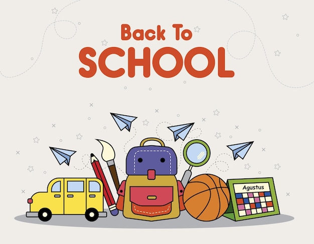 Back to school background vector design