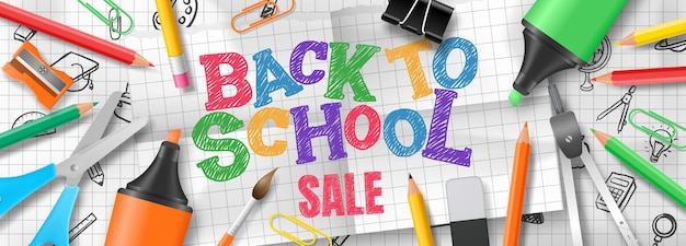 Back to school background vector