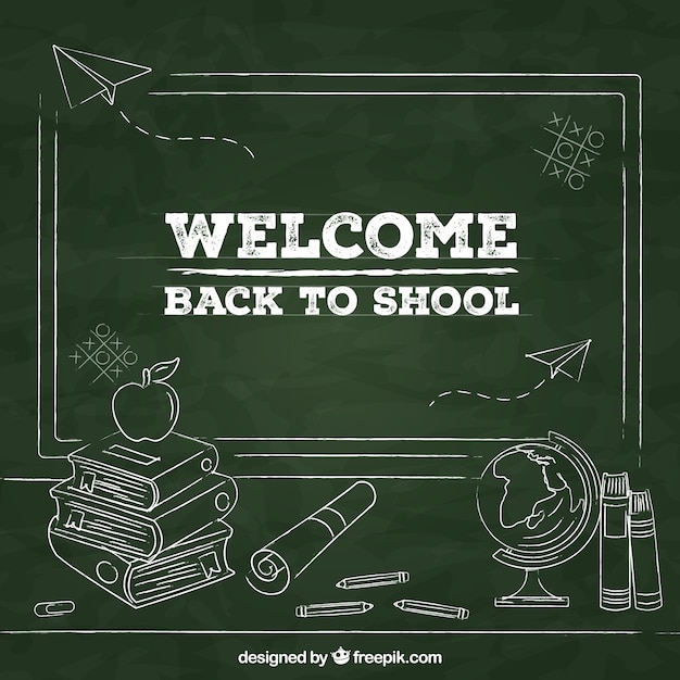 Back to school background with blackboard style