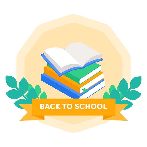 Back-to-school background with books