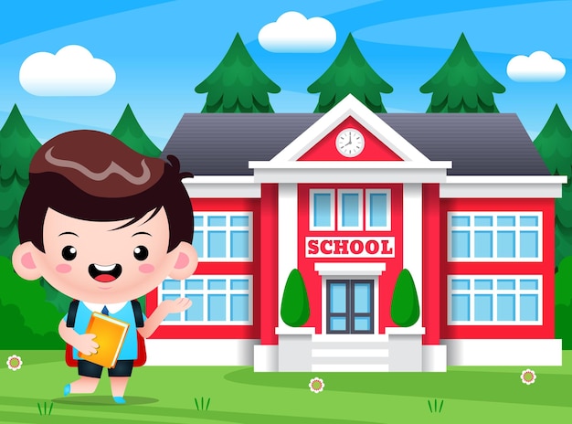 Back to School Background With Boy