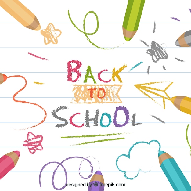 Back to school background with colorful pencils