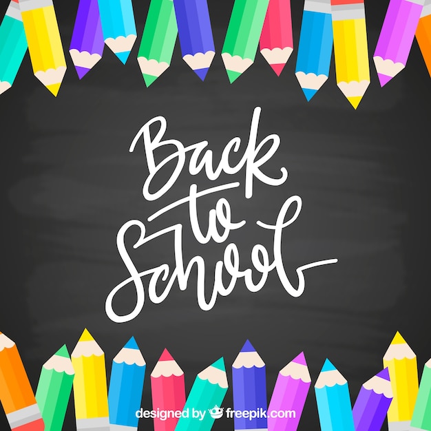 Back to school background with colorful pencils