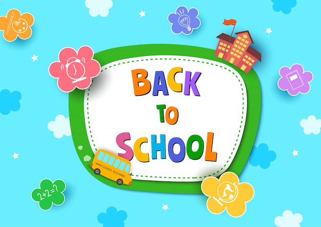 Back to school background with education symbol