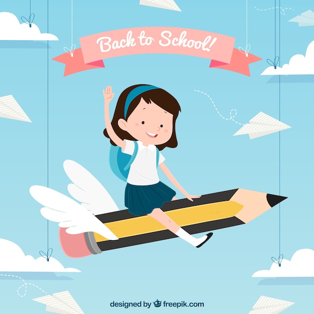 Back to school background with flat design