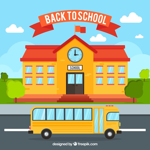 Back to school background with flat design