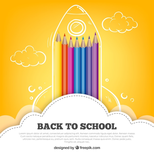 Back to school background with pencils