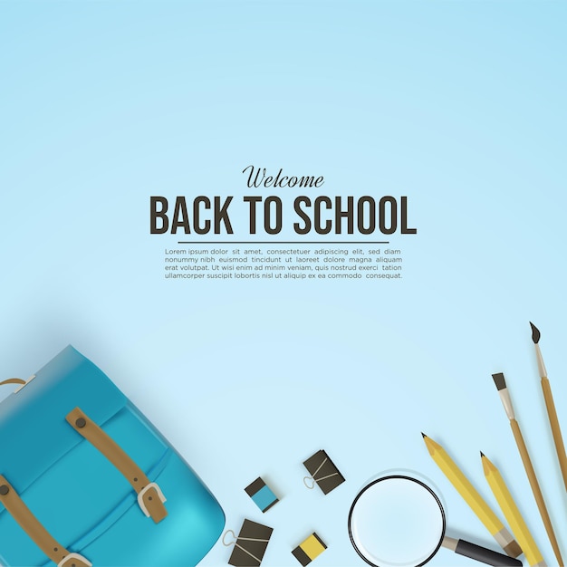 Back to school background with school supplies