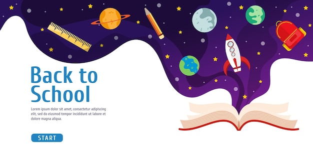 Back to school background with space design