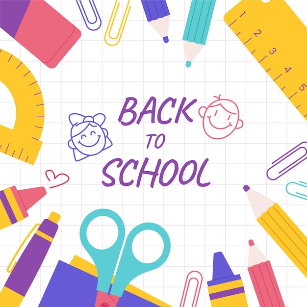 back-to-school-background-with-stationery-and-scho-vector-21530194