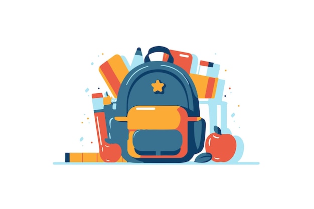 Back to school backpacks clipart and classroom illustrations