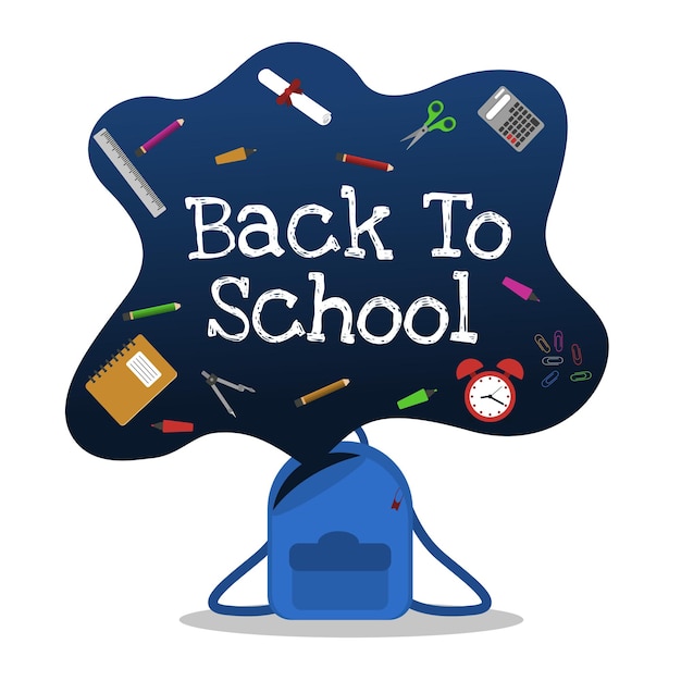 Back to school bag study education concept vector background
