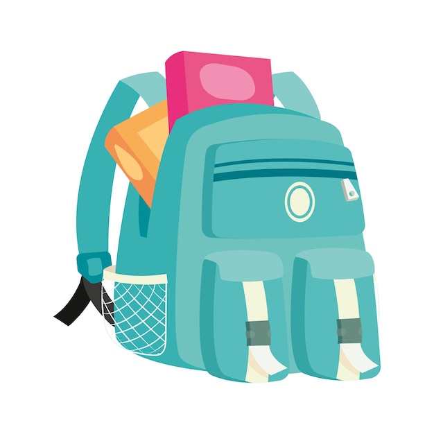 Vector back to school bag supply icon isolated