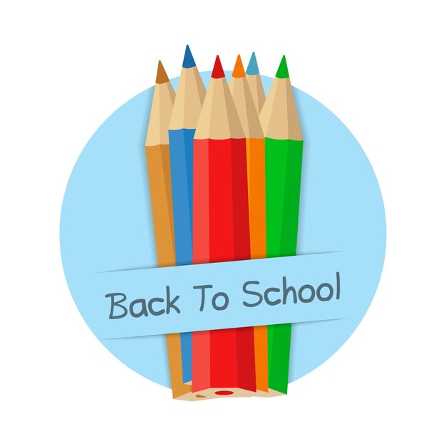 Back to school baner with colored pencils vector eps10 illustration