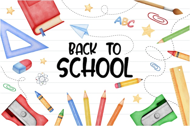 Vector back to school banner card background