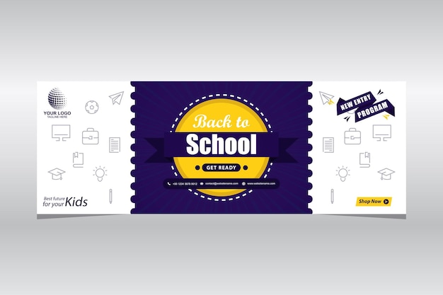 Back to school banner design vector template for social media