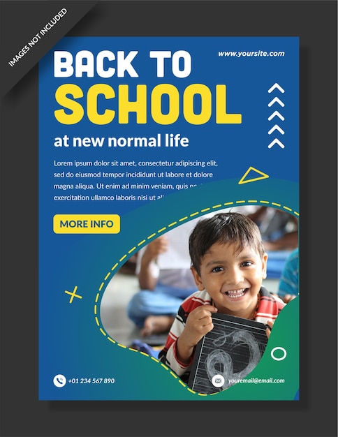 Vector back to school banner flyer poster  design