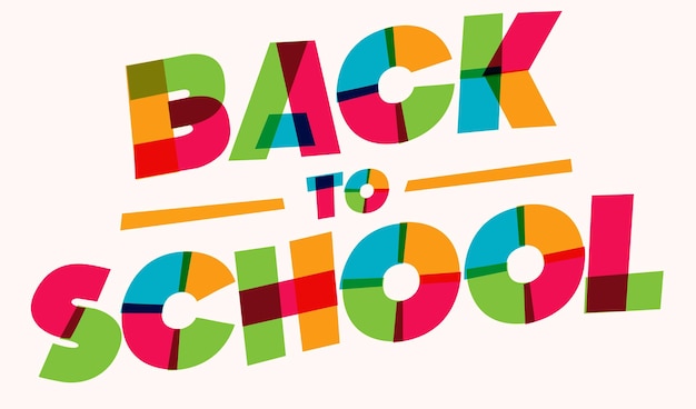 Vettore back to school banner tipografia moderna