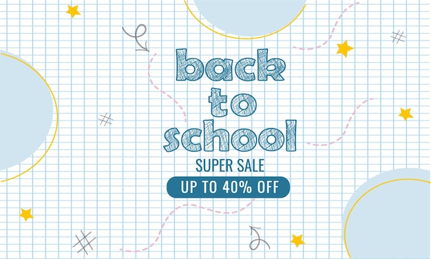 Vector back to school banner sale vector illustration